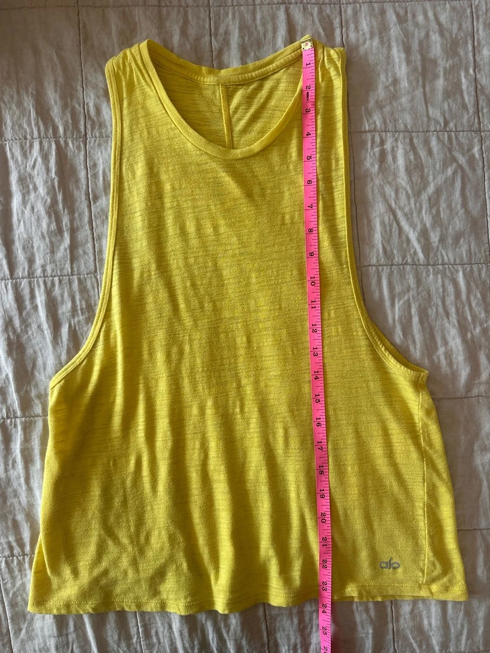 Alo Yellow Cotton Muscle Tank Top